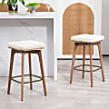 Glamour Home Beckham Fabric Counter Height Stools, Beige, Set of 2 Stools 1 thumbnail image