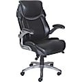 Lorell® Wellness by Design® Ergonomic Bonded Leather Executive Chair, Black