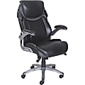 Lorell® Wellness by Design® Ergonomic Bonded Leather Executive Chair, With Dormeo Octaspring Technology, Black