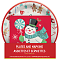 Amscan Christmas Peppermint Twist Plates And Lunch Napkins Value Pack, Multicolor, 30 Plates/Napkins Per Pack, Set Of 2 Packs