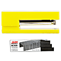 JAM Paper® 2-Piece Office Stapler Set, 1 Stapler & 1 Pack of Staples, Yellow/Black