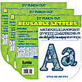 Eureka Reusable Punch-Out Deco Letters, 4", Blue Harmony, 217 Letters Per Pack, Set Of 3 Packs 1 thumbnail image