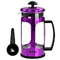 Mr. Coffee 30 Oz Glass And Stainless-Steel French Coffee Press, Metallic Purple