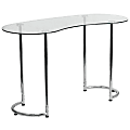 Flash Furniture 48"W Curved Contemporary Computer Desk, Clear/Chrome