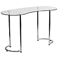 Flash Furniture 48"W Curved Contemporary Computer Desk, Clear/Chrome 1 thumbnail image
