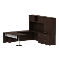 BBF 300 Series U-Shaped Penninsula Desk Suite, 72 3/10"H x 93"W x 106 4/5"D, Mocha Cherry, Standard Delivery Service
