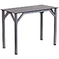 Flash Furniture 40"W Contemporary Desk With Tempered-Glass Top, Black/Silver 1 thumbnail image