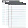 Office Depot® Brand Professional Writing Pads, 8-1/2" x 11-3/4", Legal/Wide Ruled, 50 Sheets, 100% Recycled, White, Pack Of 3