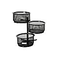 Rolodex® Mesh 3-Tier Swivel Paper Clip Dish, Black 1 thumbnail image