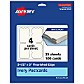 Avery® Printable Postcards, 3-1/2" x 5" Rectangle Flourished Edge, Matte Ivory, Pack Of 100 1 thumbnail image