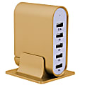 Trexonic 5-Port USB Compact Charging Station, Gold, 995105179M