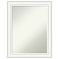 Amanti Art Non-Beveled Rectangle Framed Bathroom Wall Mirror, 29” x 23”, Craftsman White