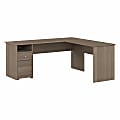 Bush Business Furniture Cabot 72"W L-Shaped Corner Desk With Drawers, Ash Gray, Standard Delivery