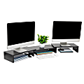 Mind Reader Dual Monitor Stand, 4-3/4”H x 9-1/4”W x 51-1/4”D, Black