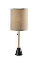 Adesso Tucker Table Lamp, 28”H, Beige Woven Fabric Shade/Antique Brass Base