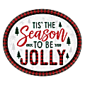 Amscan Christmas Cozy Holiday Oval Plates, 12" x 10", Red, 8 Plates Per Pack, Case Of 3 Packs 1 thumbnail image