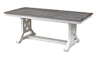 Coast to Coast Landings Plank Style Top Dining Table, 30”H x 78"W x 38"D, Bar Harbor Cream