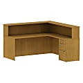 BBF 300 Series Reception Gallery L-Shaped Shell Desk, 43"H x 71 1/10"W x 71 1/4"D, Modern Cherry, Standard Delivery Service