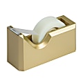 JAM Paper® Plastic Tape Dispenser, 4-1/2"H x 2-1/2"W x 1-3/4"D, Gold