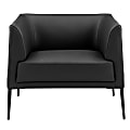 Eurostyle Matias Faux Leather Lounge Chair, Matte Black/Black