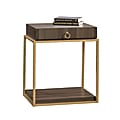 Sauder® International Lux Square Side Table With Drawer, Diamond Ash/Brushed Gold