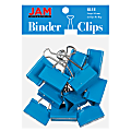 JAM Paper® Designer Binder Clips, Large, 1" Capacity, Blue, Pack Of 12 Clips