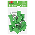 JAM Paper® Designer Binder Clips, Large, 1" Capacity, Green, Pack Of 12 Clips