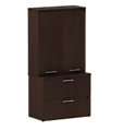 BBF 300 Series 2-Drawer Lateral File With Wardrobe Storage, 72 3/10"H x 35 3/5"W x 21 4/5"D, Mocha Cherry, Standard Delivery Service