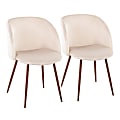 Lumisource Fran Dining Chairs, Cream/Walnut, Set Of 2 Chairs