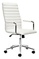 Zuo® Modern Pivot High-Back Office Chair, White/Chrome