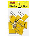 JAM Paper® Designer Binder Clips, Large, 1" Capacity, Yellow, Pack Of 12 Clips