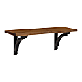 Kate and Laurel Corblynd Traditional Wall Shelf, 8-3/4”H x 24”W x 8”D, Brown/Black 1 thumbnail image