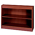 Safco® Square-Edge Veneer Bookcase, 2 Shelves, 30"H x 36"W x 12"D, Mahogany