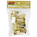 JAM Paper® Designer Binder Clips, Medium, 1/2" Capacity, Gold, Pack Of 15 Clips