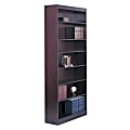Safco® Square-Edge Veneer Bookcase, 7 Shelves, Mahogany