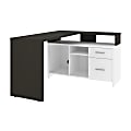 Bestar Equinox 57"W L-Shaped Corner Desk, White/Deep Gray 1 thumbnail image