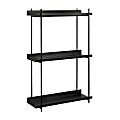 Kate and Laurel Dominic Tiered Wall Shelves, 30”H x 20”W x 7”D, Black, Set Of 3 Shelves