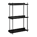 Kate and Laurel Dominic Tiered Wall Shelves, 30”H x 20”W x 7”D, Black