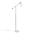 LumiSource Marcel Floor Lamp, 73"H, Clear Shade/White Base