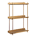 Kate and Laurel Dominic Tiered Wall Shelves, 30”H x 20”W x 7”D, Gold, Set Of 3 Shelves