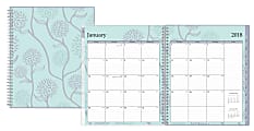 Blue Sky™ Monthly Planner, 10" x 8", 50% Recycled, Rue Du Flore, January to December 2018 (101605)