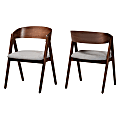 Baxton Studio Danton Dining Chairs, Gray/Walnut Brown, Set Of 2 Chairs