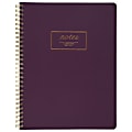 Cambridge® Fashion Twin-Wire Business Notebook, 7 1/4" x 9 1/2", College Ruled, 80 Sheets, Purple (49556) 1 thumbnail image