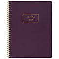 Cambridge® Fashion Twin-Wire Business Notebook, 7 1/4" x 9 1/2", College Ruled, 80 Sheets, Purple (49556)