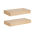 Kate and Laurel Havlock Wood Shelf Set, 2-1/4”H x 18”W x 8”D, Natural, Set Of 2 Shelves