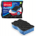 O-Cedar Scrunge Heavy-Duty Scrub Sponge - 4.2" Width x 2.6" Depth x 7.5" Length - 2 / Pack - Cellulose - Multi, Blue, Black 1 thumbnail image
