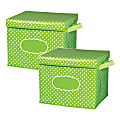 Teacher Created Resources Storage Box With Lid, Lime Polka Dots, Pack Of 2 1 thumbnail image