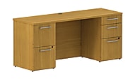 BBF 300 Series 5-Drawer Double-Pedestal Credenza, 29 1/10"H x 65 3/5"W x 21 4/5"D, Modern Cherry, Standard Delivery Service