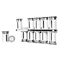Honey-Can-Do Zero Gravity™ Wall-Mount Magnetic Spice Rack, 12 Canisters, 7 1/2"H x 14 1/4"W x 3"D, White/Silver 1 thumbnail image