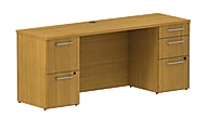 BBF 300 Series 5-Drawer Double-Pedestal Credenza, 29 1/10"H x 71 1/10"W x 21 4/5"D, Modern Cherry, Standard Delivery Service